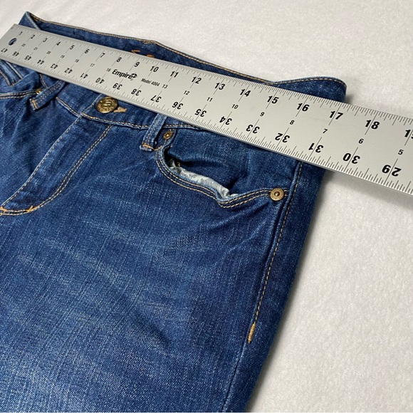 Seven7 Dark Wash Distressed Hemmed 5 Pocket Jeans Size 10 #1039 - Picture 10 of 12